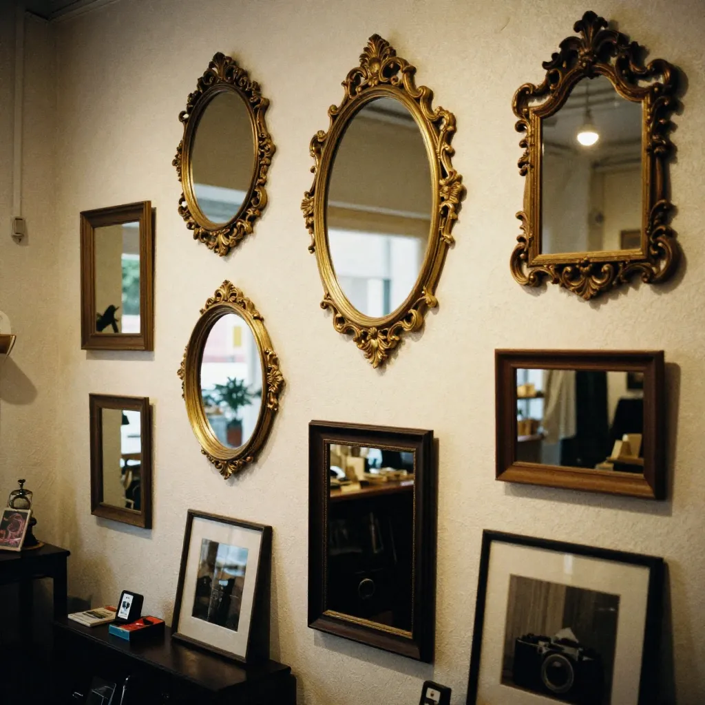 Interior elegante con espejos decorativos