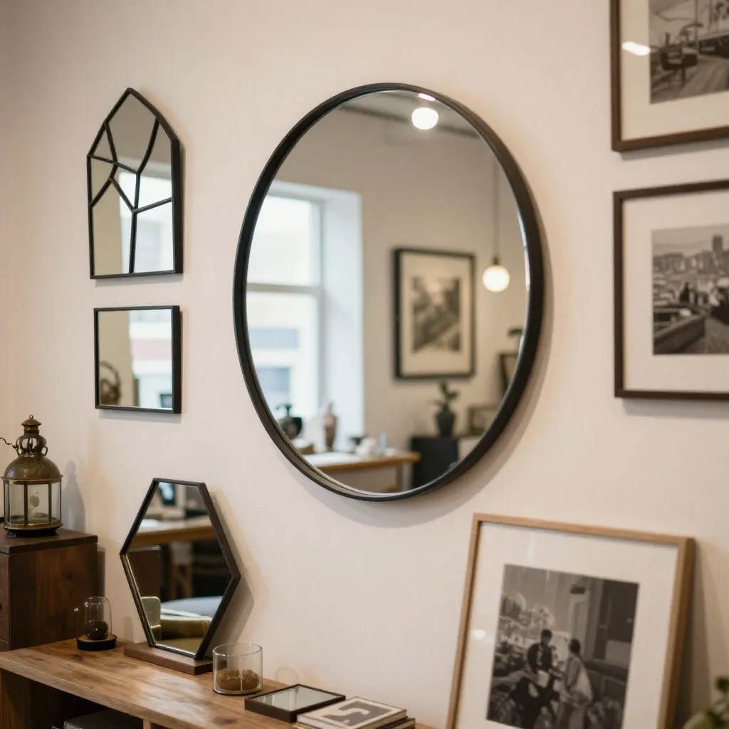 Interior moderno con espejo decorativo