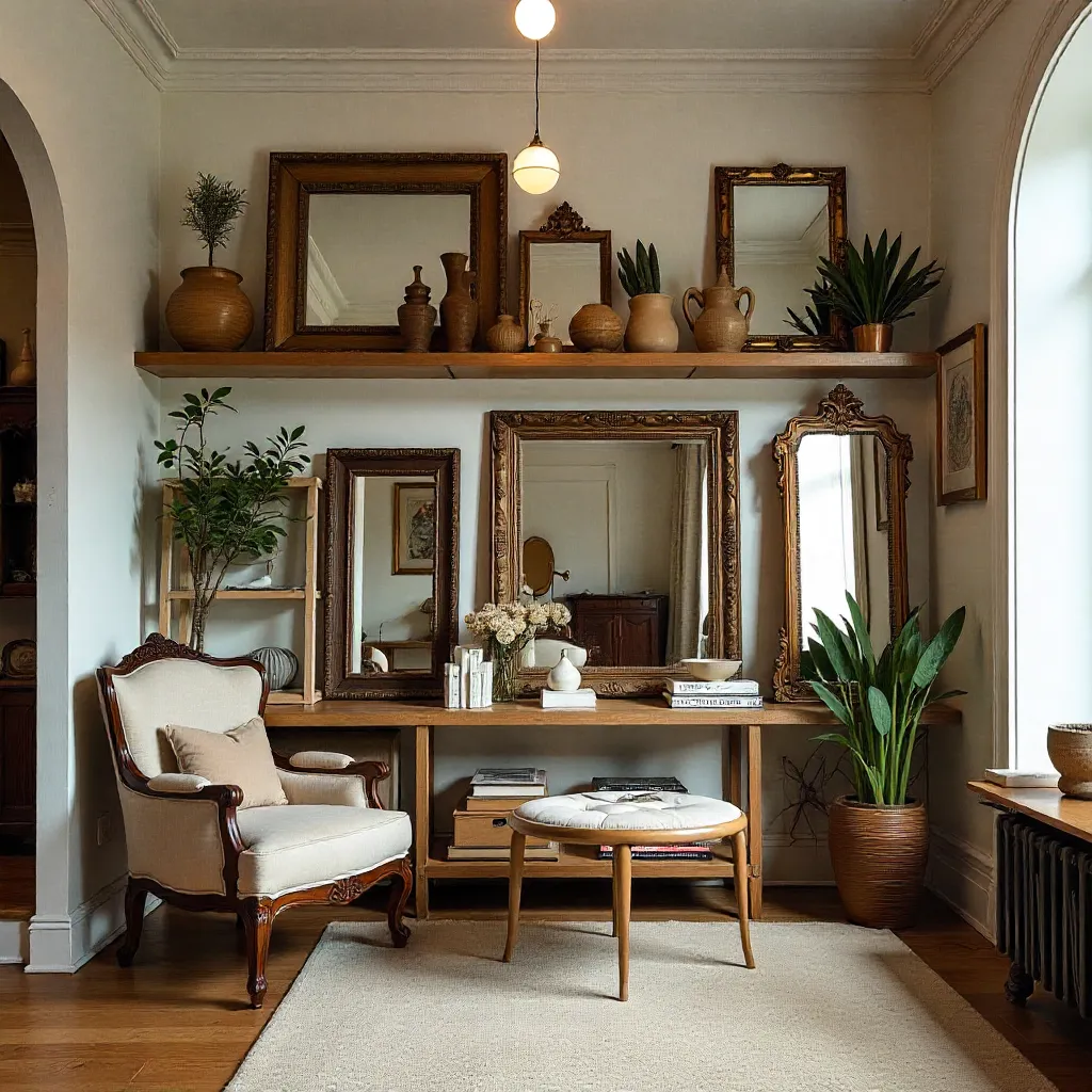 Espejo con marco de resina decorativa