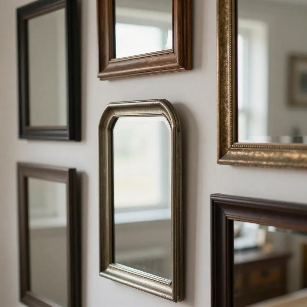 Pasillo elegante con espejo ornamental