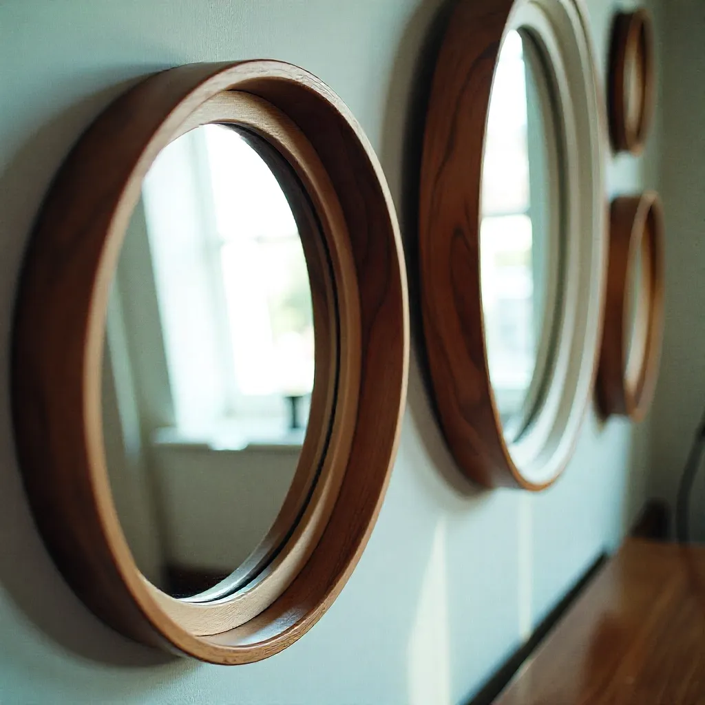 Baño moderno con espejo decorativo