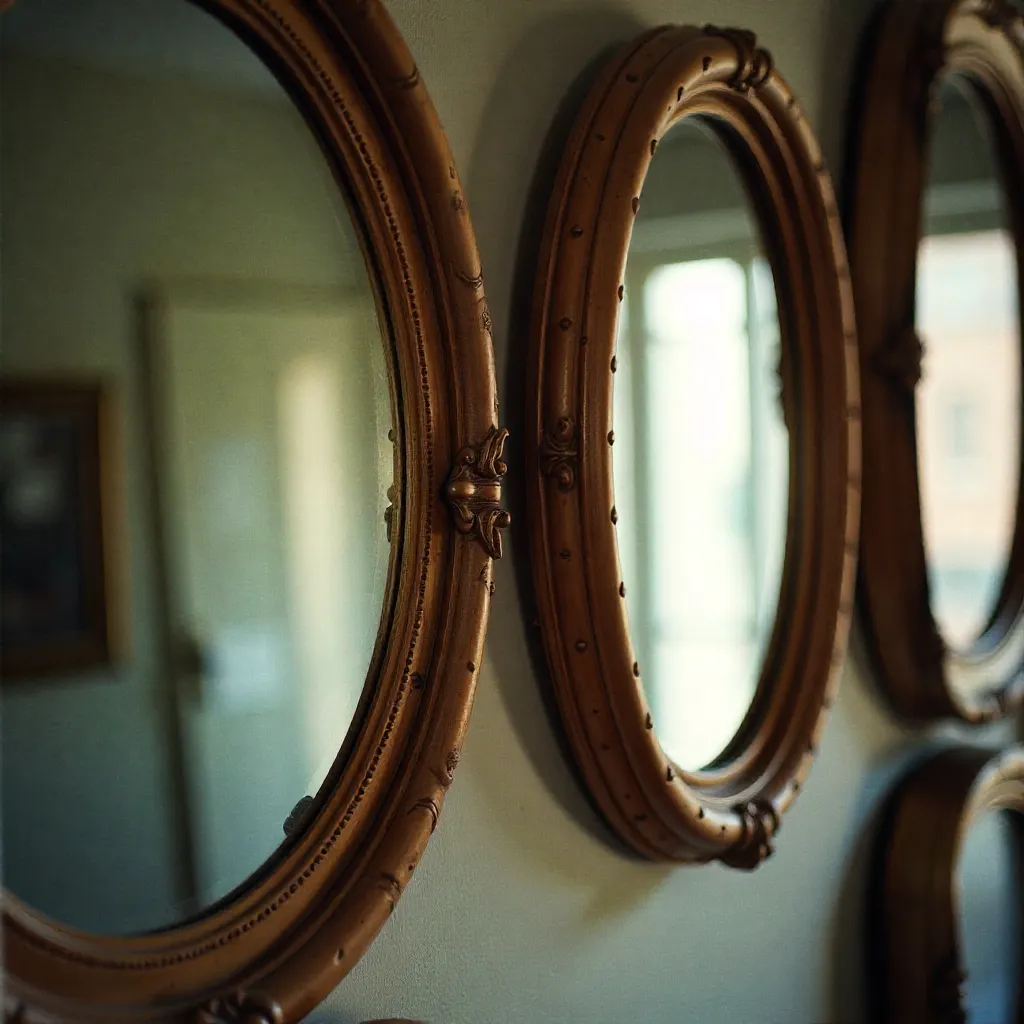 Oficina con espejo decorativo